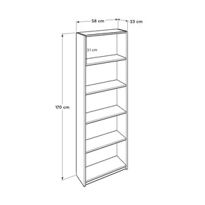 Βιβλιοθήκη Alepochori Λευκό 58x23x170 εκ. Μελαμίνης