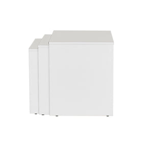 Τραπεζάκια Σαλονιού Σετ 3τμχ Negades Λευκό 55x40x47 εκ. Μελαμίνης