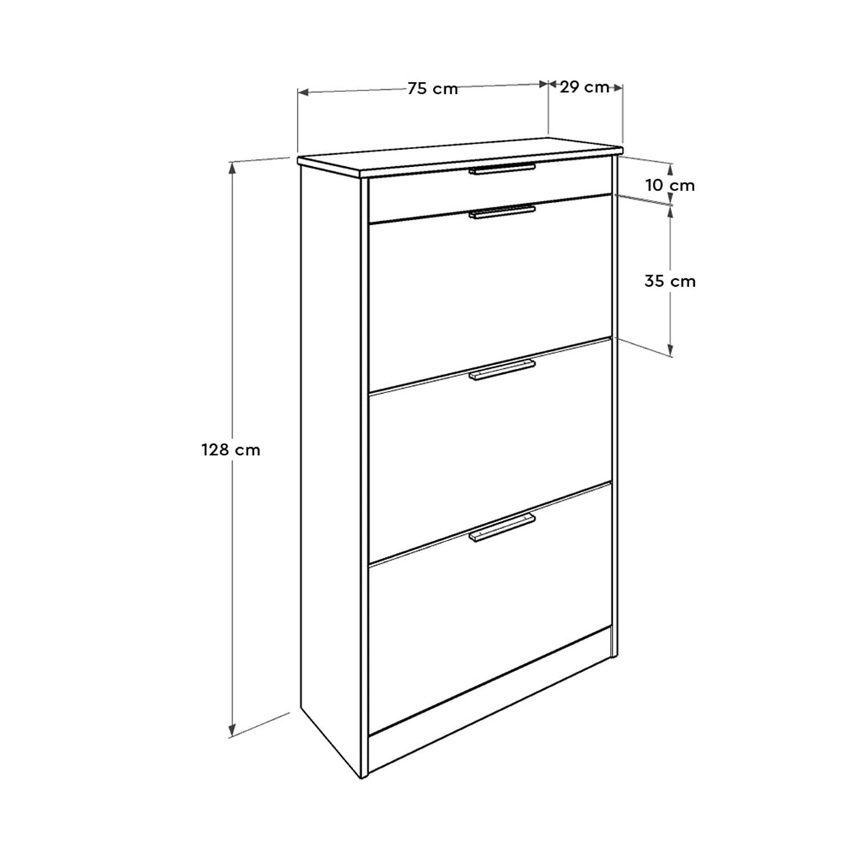 Παπουτσοθήκη Tagarades Diamond - Λευκό 75x29x128 εκ. Μελαμίνης