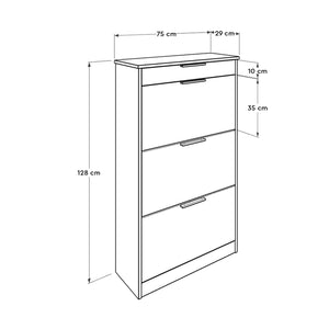 Παπουτσοθήκη Tagarades Diamond - Λευκό 75x29x128 εκ. Μελαμίνης
