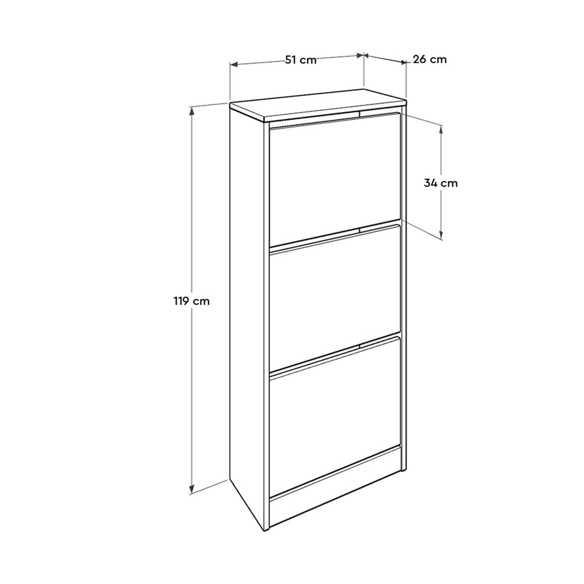 Παπουτσοθήκη Strofades Λευκό 51x26x119 εκ. Μελαμίνης