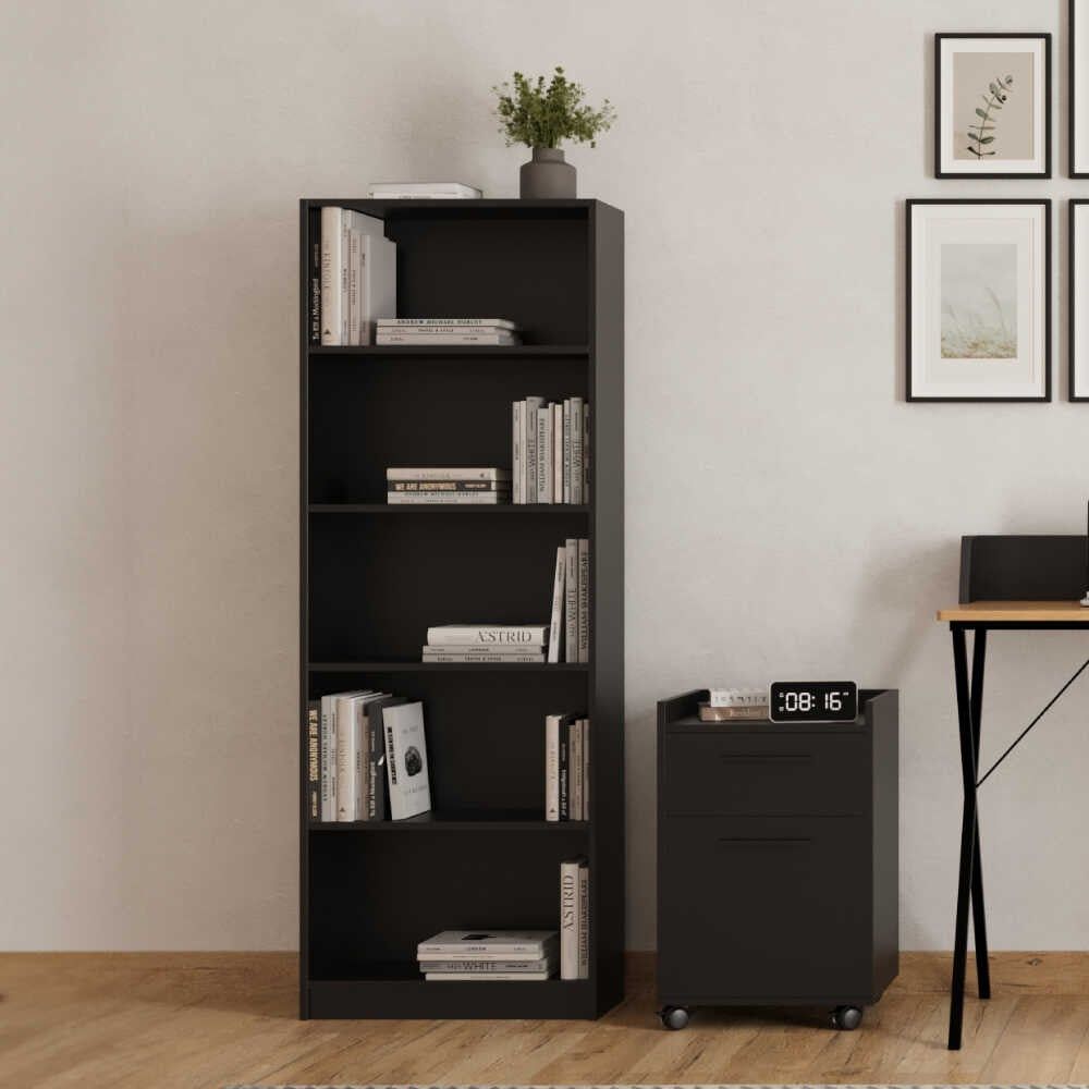 Βιβλιοθήκη Alepochori Ανθρακί 58x23x170 εκ. Μελαμίνης
