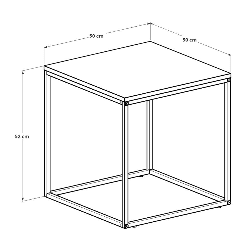 Βοηθητικό Τραπεζάκι Gorgopi Καρυδί - Μαύρο 50x50x52 εκ. Μελαμίνης - Pakobazaar