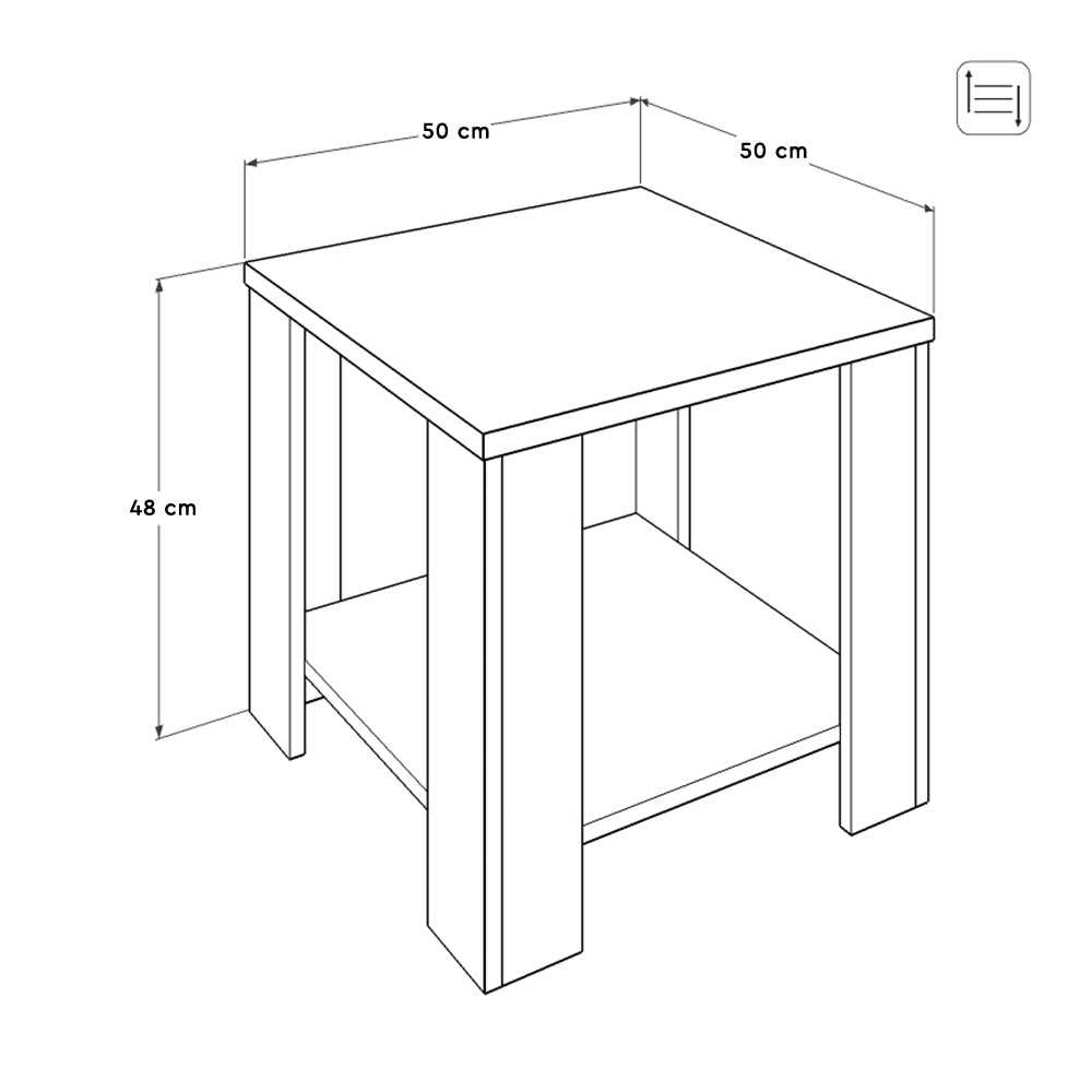 Τραπεζάκι Σαλονιού Psili Taupe 50x50x48 εκ. Μελαμίνης - Pakobazaar