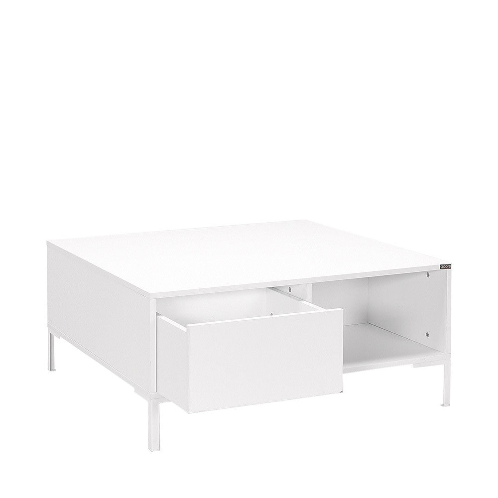 Τραπεζάκι Σαλονιού Makrino Λευκό Diamond 90x90x42 εκ. Μελαμίνης
