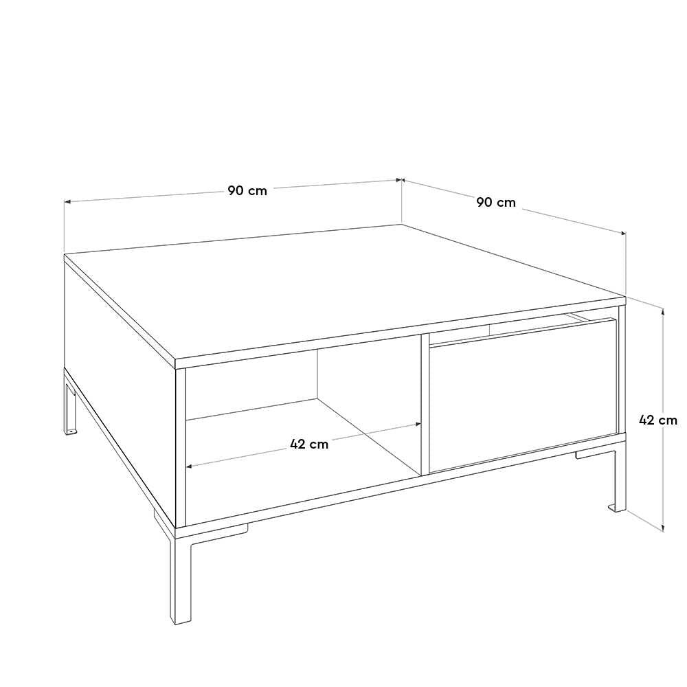 Τραπεζάκι Σαλονιού Makrino Λευκό Diamond 90x90x42 εκ. Μελαμίνης