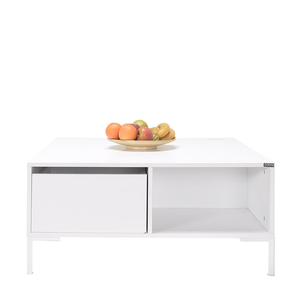 Τραπεζάκι Σαλονιού Makrino Λευκό Diamond 90x90x42 εκ. Μελαμίνης