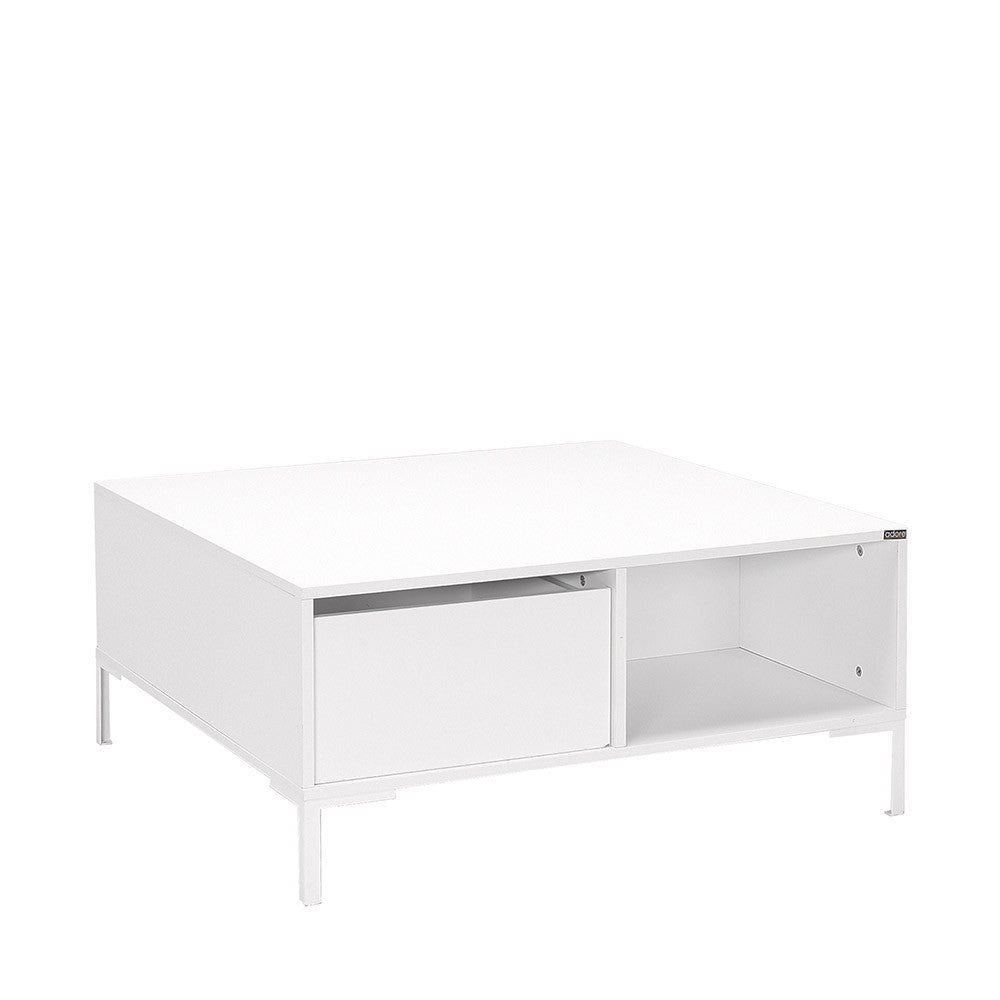 Τραπεζάκι Σαλονιού Makrino Λευκό Diamond 90x90x42 εκ. Μελαμίνης
