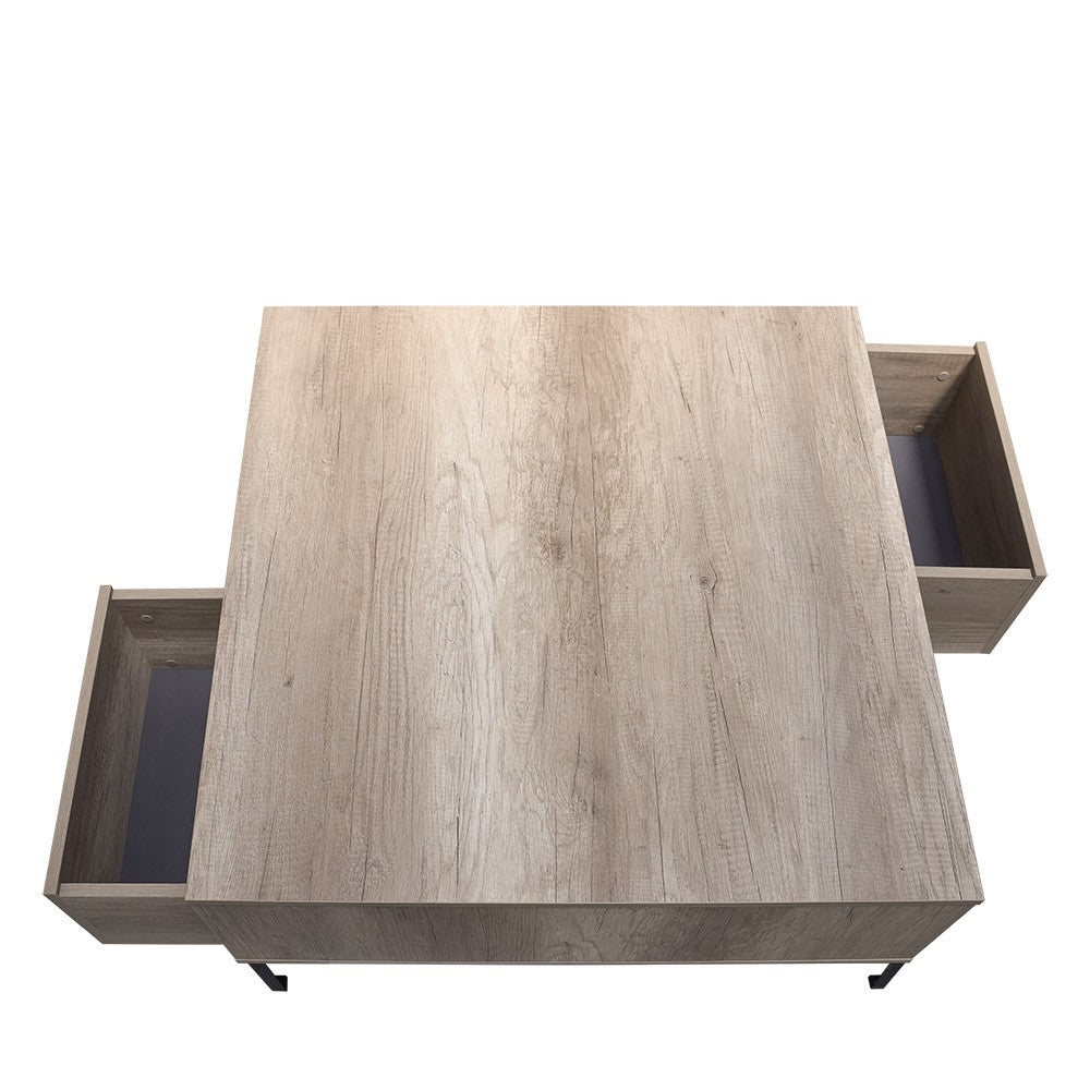 Τραπεζάκι Σαλονιού Makrino Taupe 90x90x42 εκ. Μελαμίνης - Pakobazaar