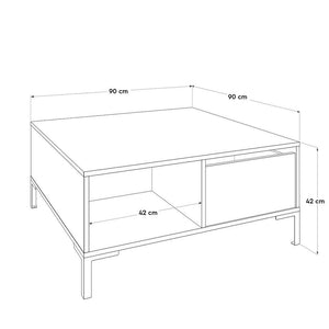 Τραπεζάκι Σαλονιού Makrino Taupe 90x90x42 εκ. Μελαμίνης - Pakobazaar