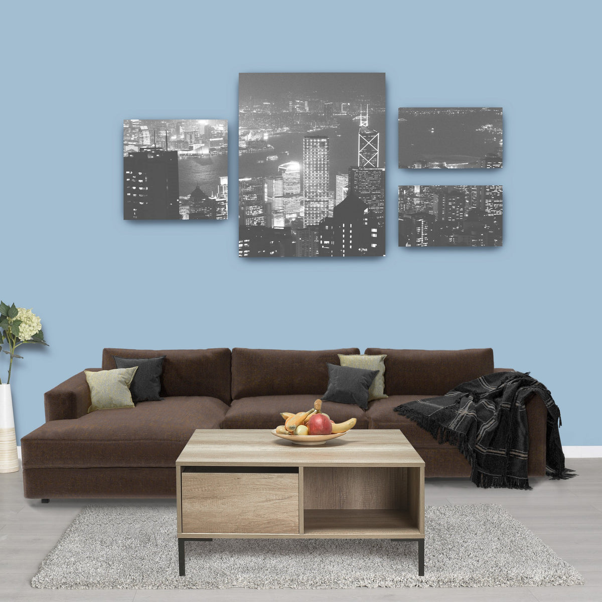 Τραπεζάκι Σαλονιού Makrino Taupe 90x90x42 εκ. Μελαμίνης - Pakobazaar