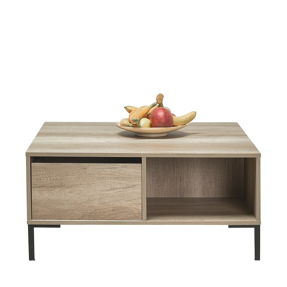 Τραπεζάκι Σαλονιού Makrino Taupe 90x90x42 εκ. Μελαμίνης - Pakobazaar