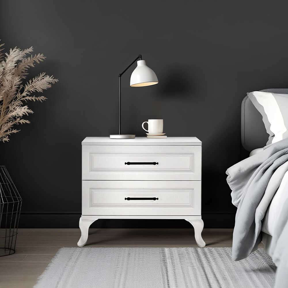 Κομοδίνο Karavados Λευκό 51x40x53 εκ. Μελαμίνης