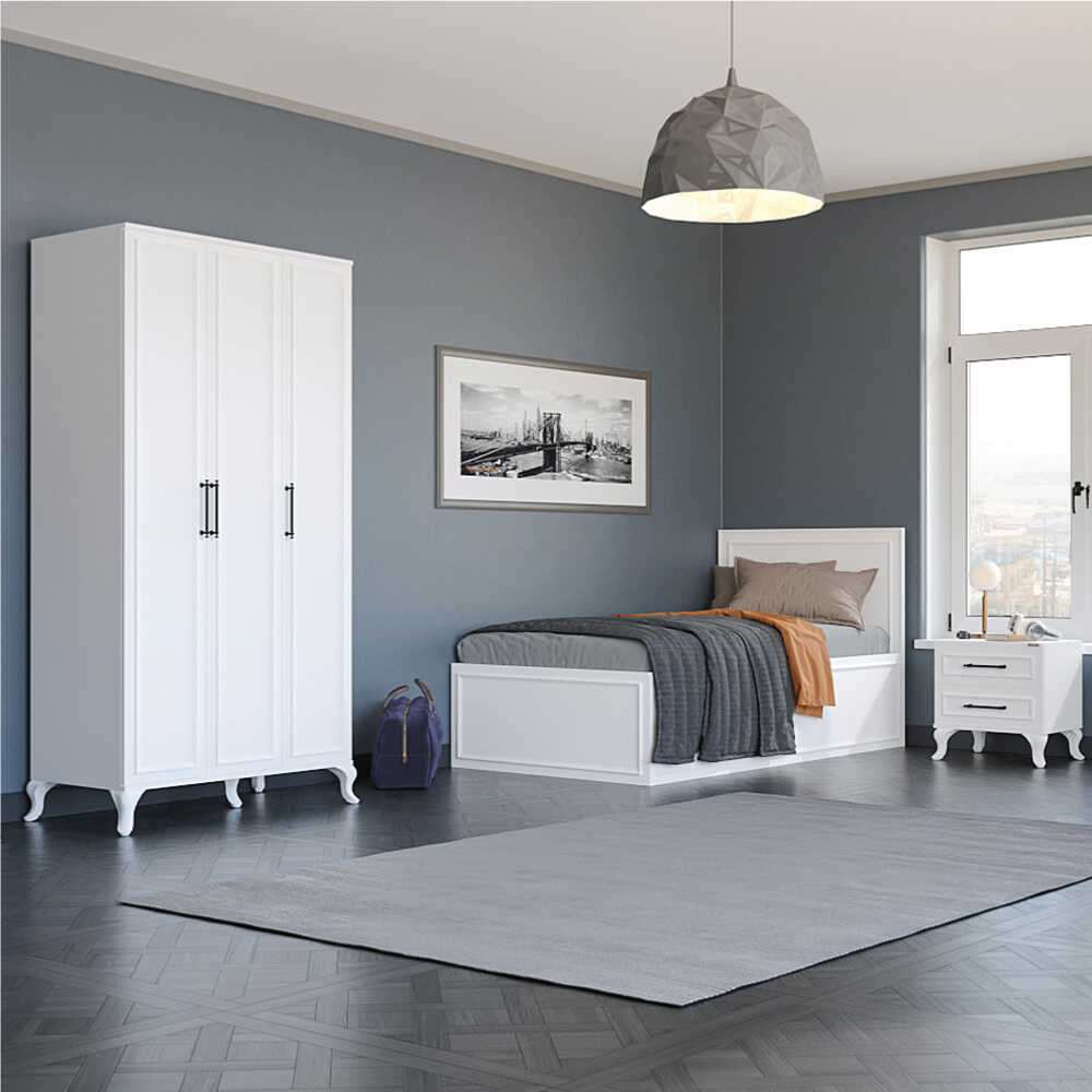 Κομοδίνο Karavados Λευκό 51x40x53 εκ. Μελαμίνης