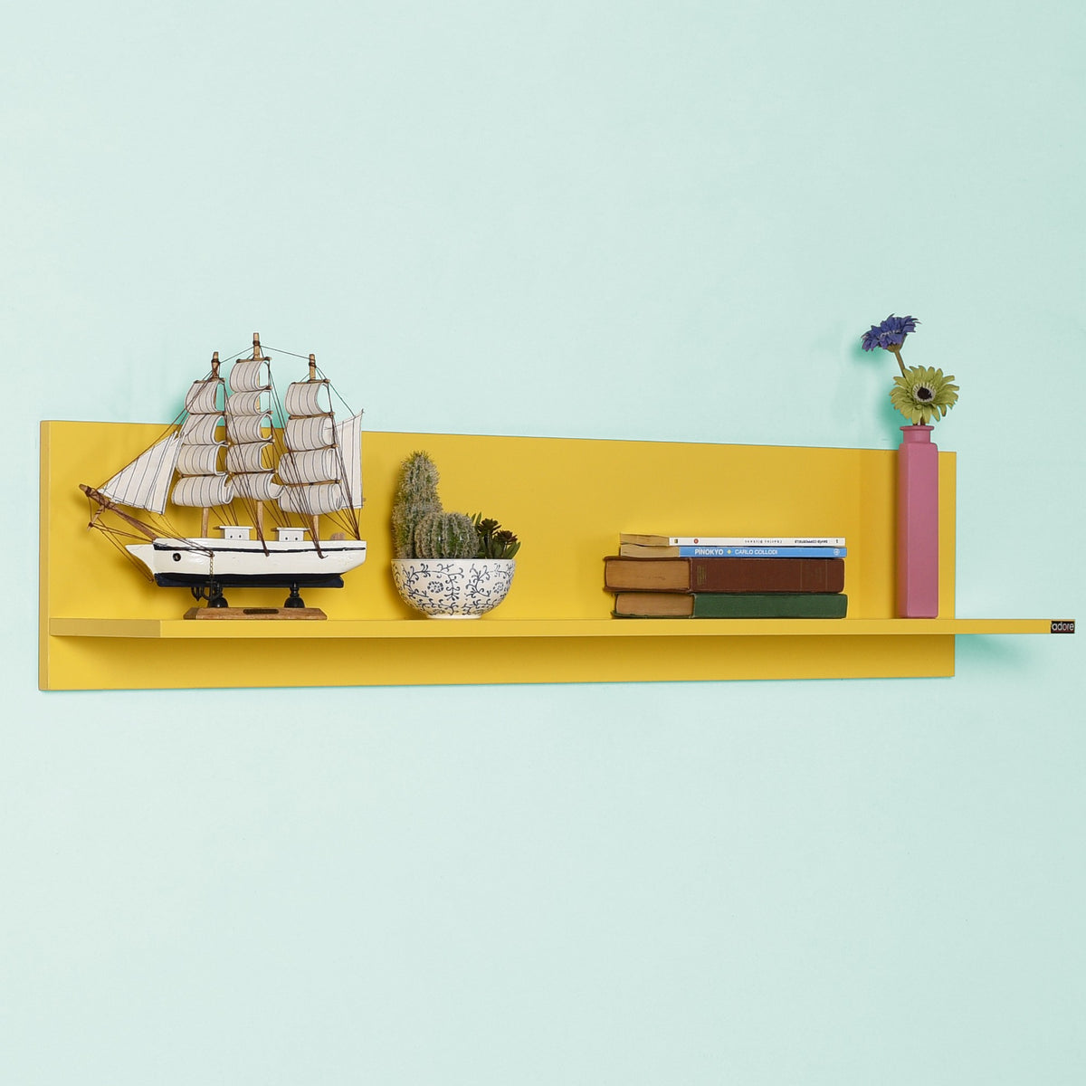 Ράφι Τοίχου Farmakas Κίτρινο 120x20x25 εκ. Μελαμίνης - Pakobazaar