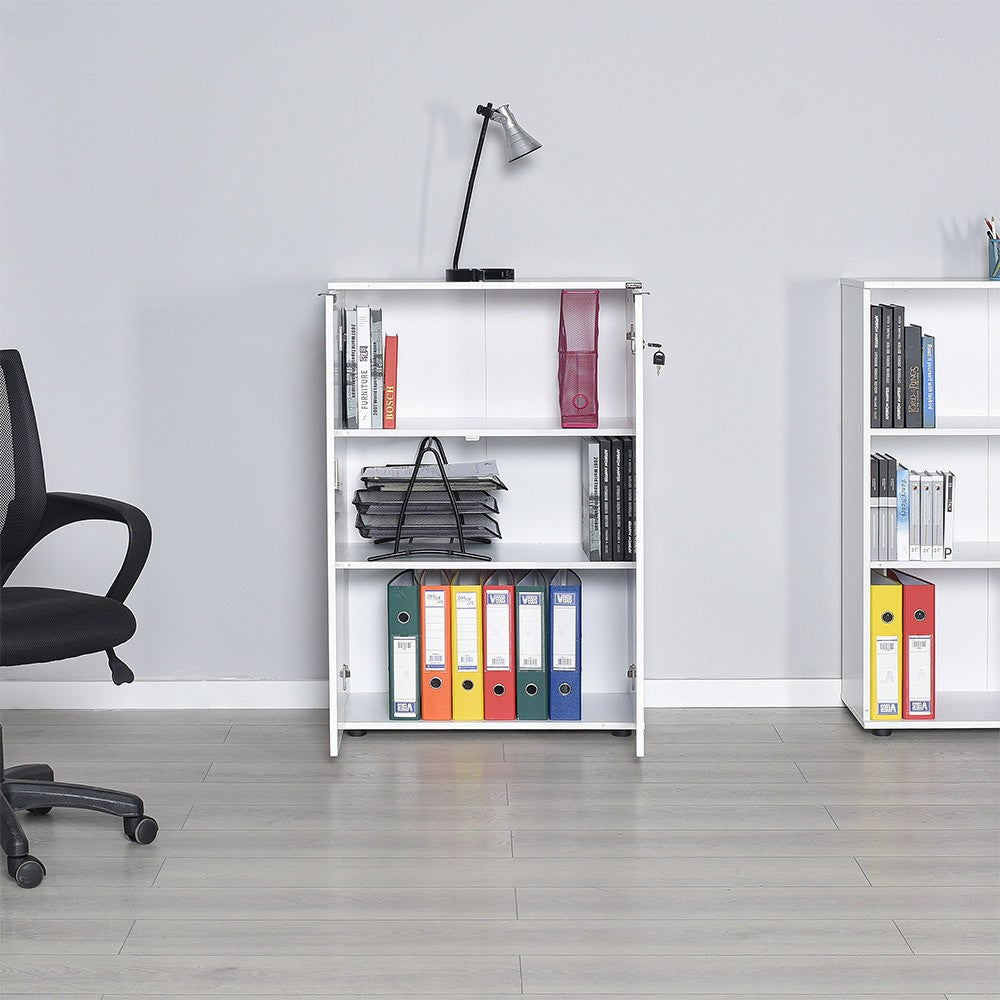 Βιβλιοθήκη Atalanti Λευκό Diamond 72x34x109 εκ. Μελαμίνης