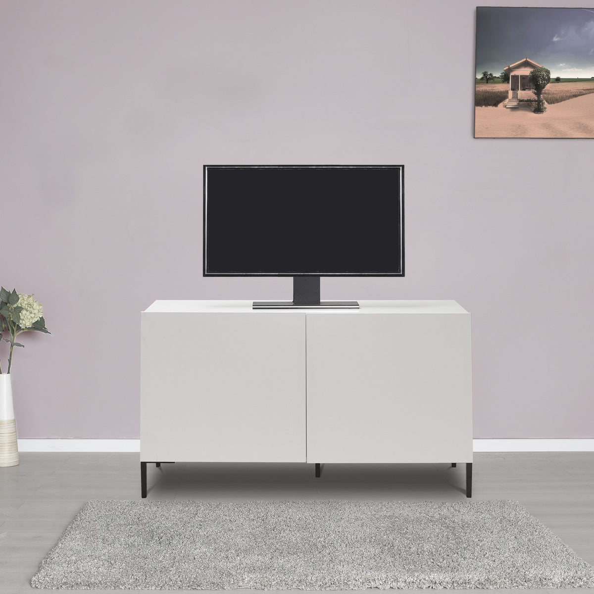 Έπιπλο Τηλεόρασης Greveniti Λευκό Diamond 120x43x70 εκ. Μελαμίνης