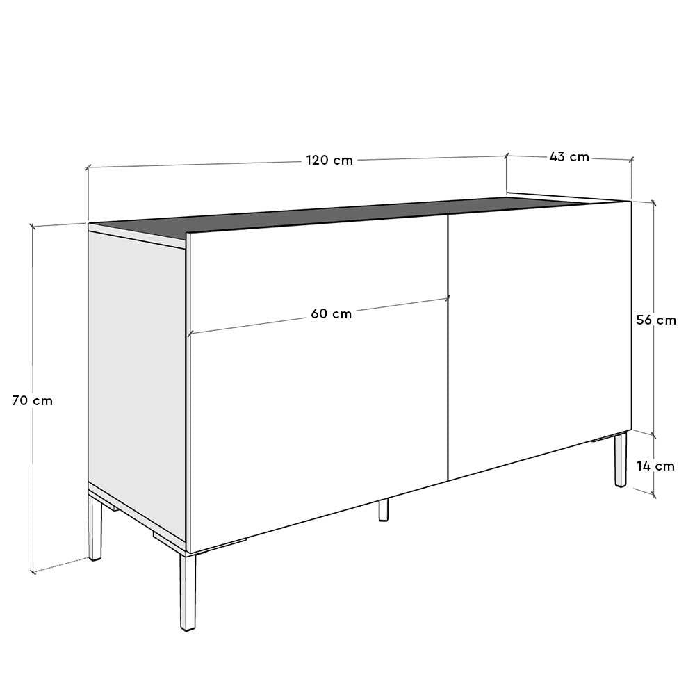 Έπιπλο Τηλεόρασης Greveniti Λευκό Diamond 120x43x70 εκ. Μελαμίνης