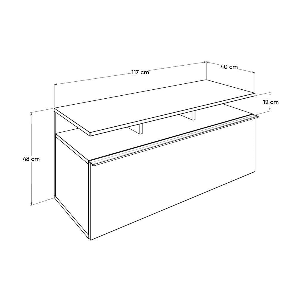 Έπιπλο Τηλεόρασης Neochoraki Μαύρο - Καρυδί 117x40x48 εκ. Μελαμίνης