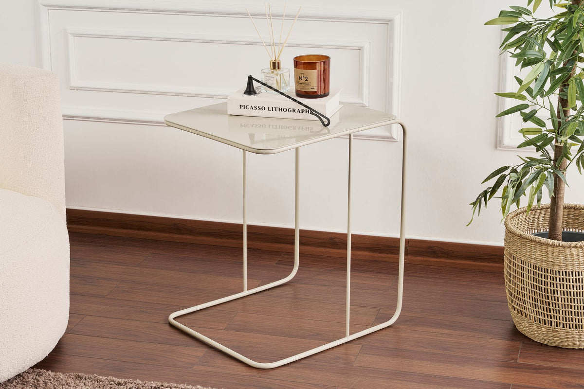 Βοηθητικό Τραπεζάκι Glyfa Taupe 46x57 εκ. Μετάλλου
