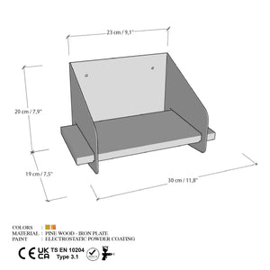 Ράφι Τοίχου Armou Μαύρο 30x19x20 εκ.