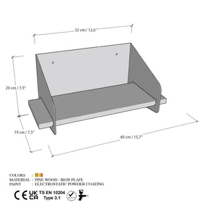 Ράφι Τοίχου Afidnes Μαύρο 40x19x20 εκ.