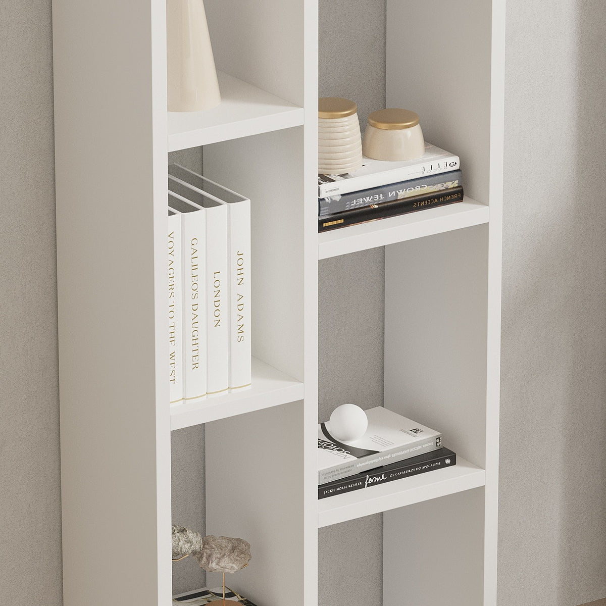 Βιβλιοθήκη Daskalio Λευκό 44.4x19.6x150 εκ. MDF
