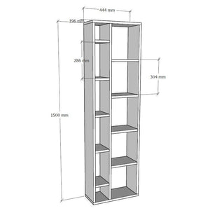 Βιβλιοθήκη Daskalio Λευκό 44.4x19.6x150 εκ. MDF