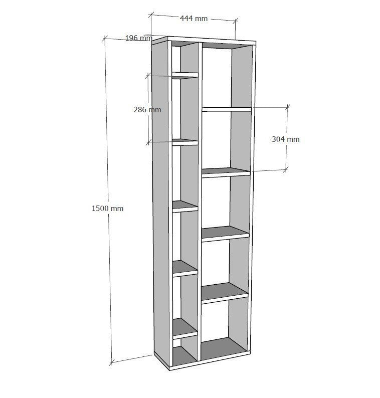 Βιβλιοθήκη Daskalio Λευκό 44.4x19.6x150 εκ. MDF