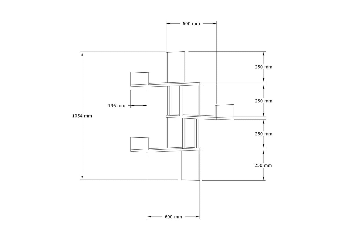 Ράφι Τοίχου Kotsikia Δρυς Sapphire 105x20x60 εκ. Μελαμίνης