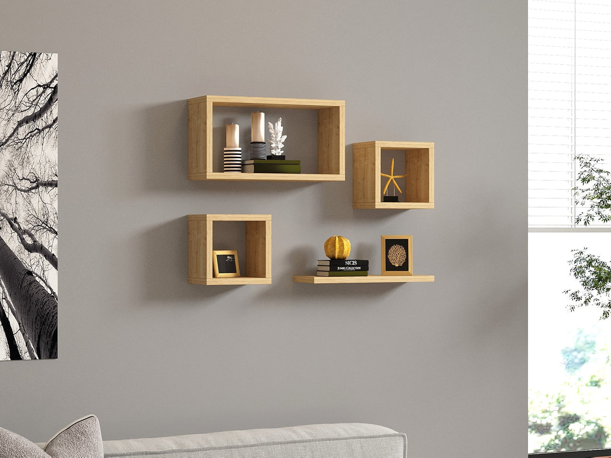 Ράφι Τοίχου Kolios Δρυς Sapphire 40x15x44 εκ. Μελαμίνης