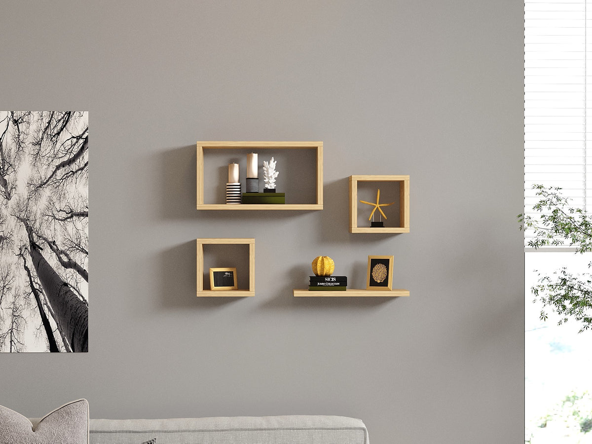 Ράφι Τοίχου Kolios Δρυς Sapphire 40x15x44 εκ. Μελαμίνης