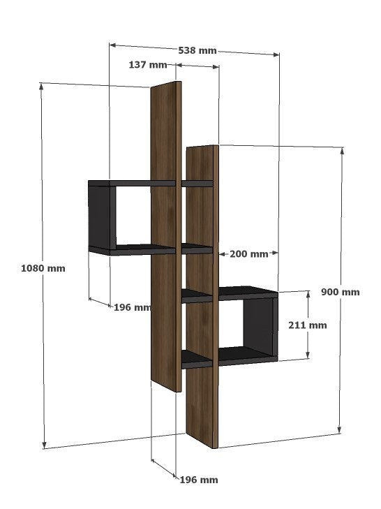 Ράφι Τοίχου Polydendri Δρυς Sapphire - Λευκό 53.8x19.6x108 εκ. Μελαμίνης