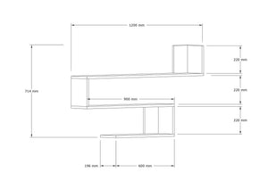 Ράφι Τοίχου Axylou Λευκό 120x20x71 εκ. Μελαμίνης