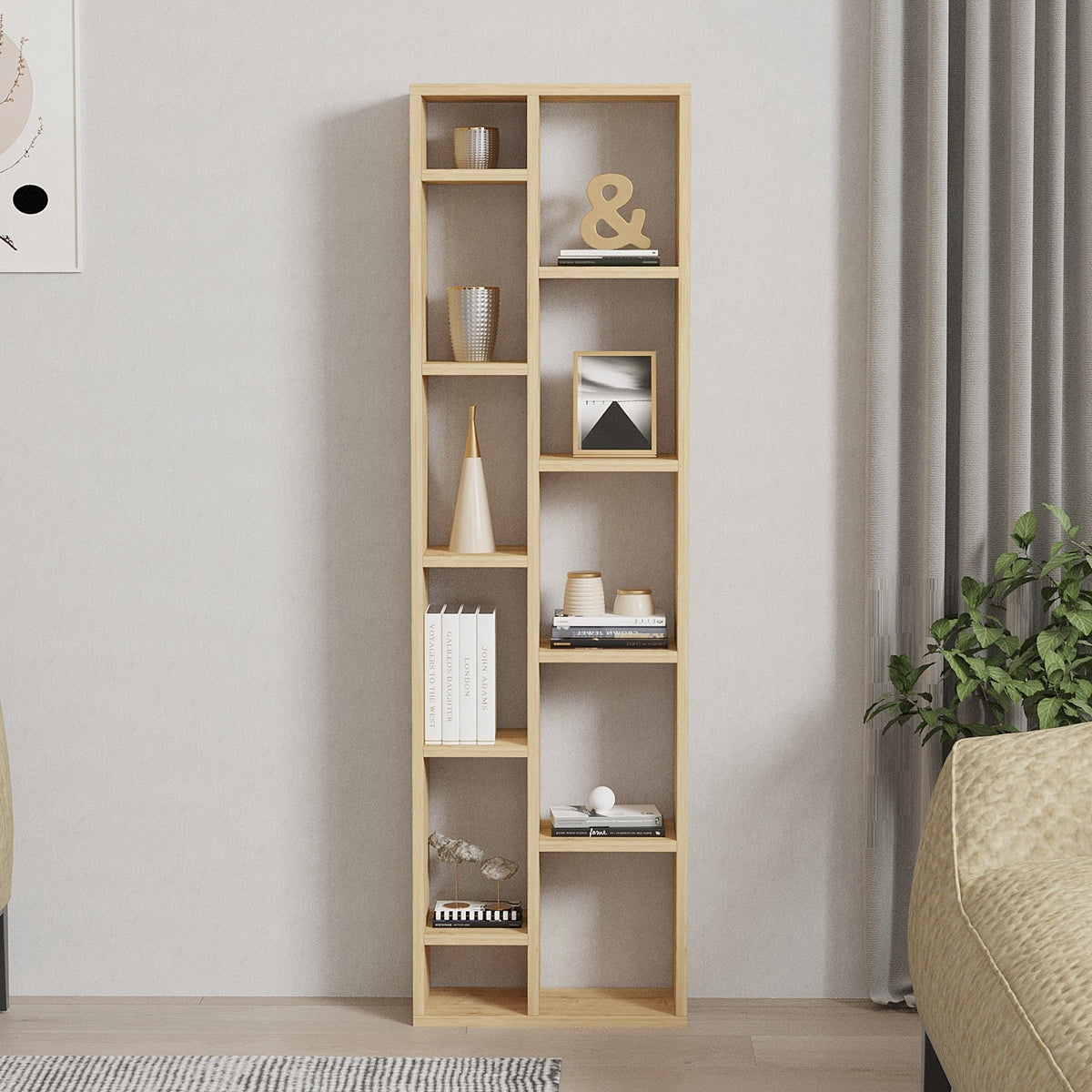 Βιβλιοθήκη Daskalio Δρυς Sapphire 45x20x150 εκ. Μελαμίνης