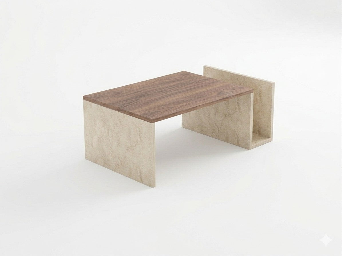Τραπεζάκι Σαλονιού Velies Travertine - Καρυδί Venezia 86.8x50x32.4 εκ. Μελαμίνης
