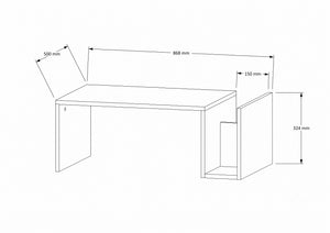 Τραπεζάκι Σαλονιού Velies Καρυδί Venezia 86.8x50x32.4 εκ. Μελαμίνης - Pakobazaar
