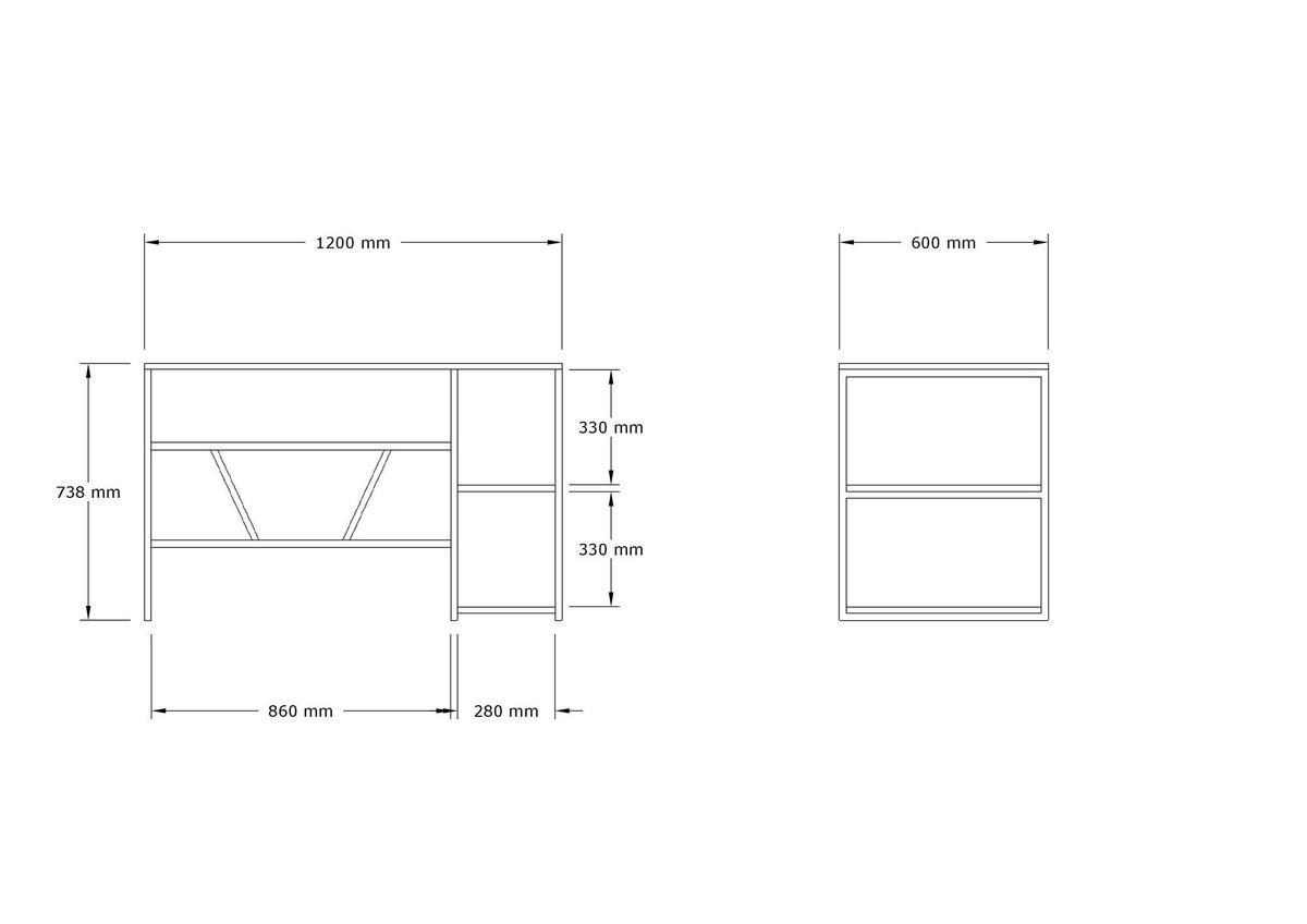 Γραφείο Konitsa Δρυς Sapphire 120x60x74 εκ. Μελαμίνης