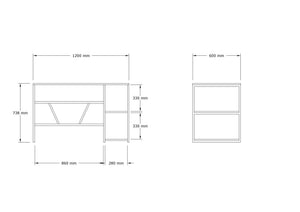 Γραφείο Konitsa Δρυς Sapphire 120x60x74 εκ. Μελαμίνης