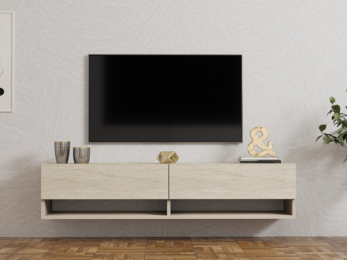 Σύνθεση Τηλεόρασης Mytikas Travertine 141x30x31 εκ. Μελαμίνης