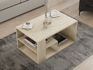 Τραπεζάκι Σαλονιού Peplos Travertine 80x40x50 εκ. Μελαμίνης