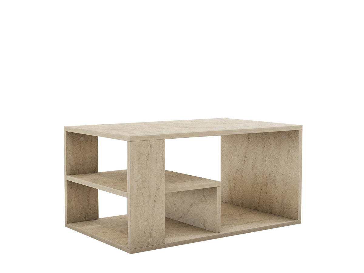Τραπεζάκι Σαλονιού Peplos Travertine 80x40x50 εκ. Μελαμίνης