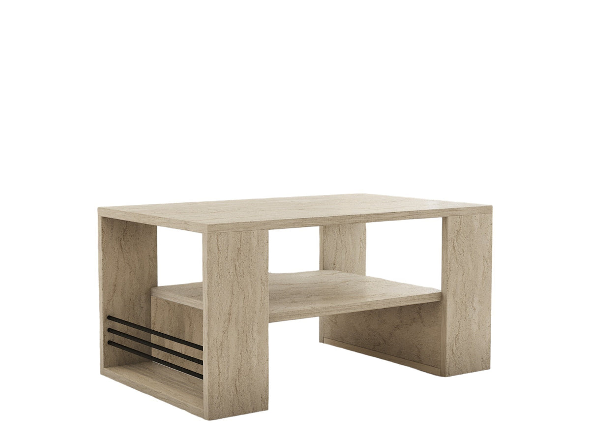 Τραπεζάκι Σαλονιού Skopos Travertine 80x50x40 εκ. Μελαμίνης
