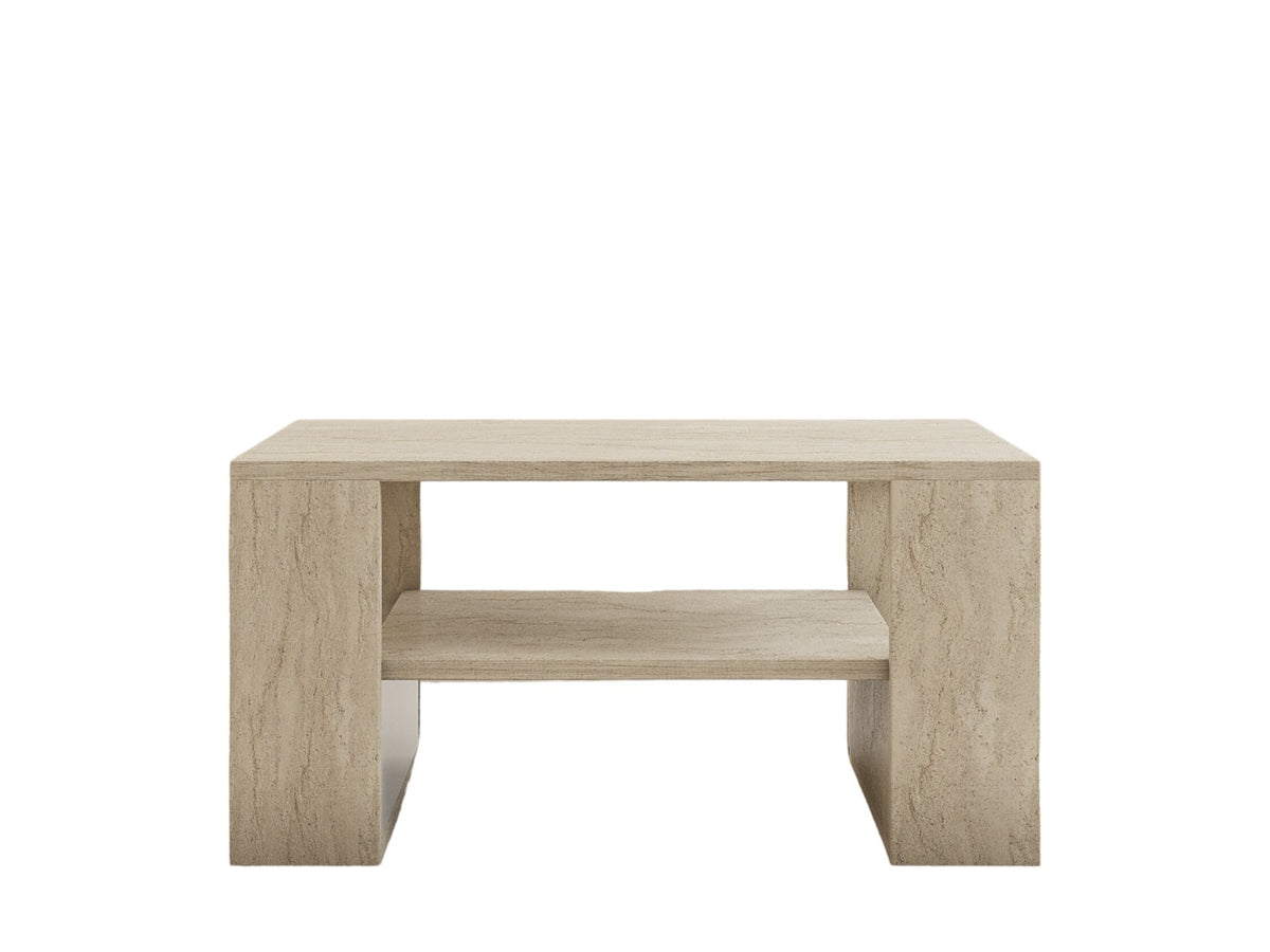 Τραπεζάκι Σαλονιού Skopos Travertine 80x50x40 εκ. Μελαμίνης