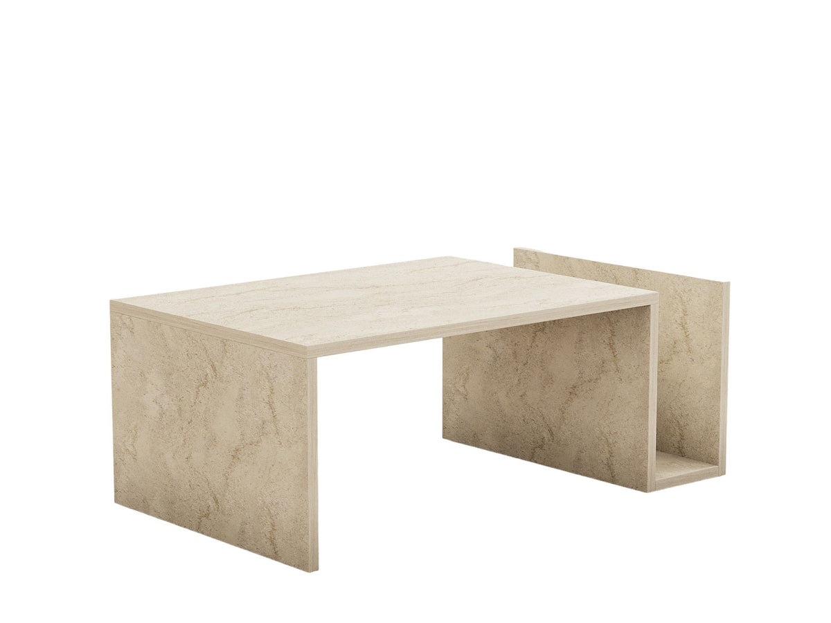 Τραπεζάκι Σαλονιού Velies Travertine 86.8x50x32.4 εκ. Μελαμίνης