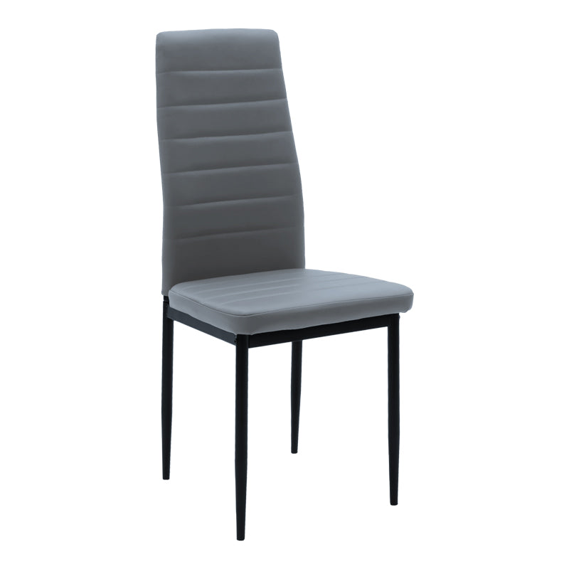Καρέκλα Parker  ανθρακί PU με μεταλλικό μαύρο πόδι 41x48x96εκ - Pakobazaar