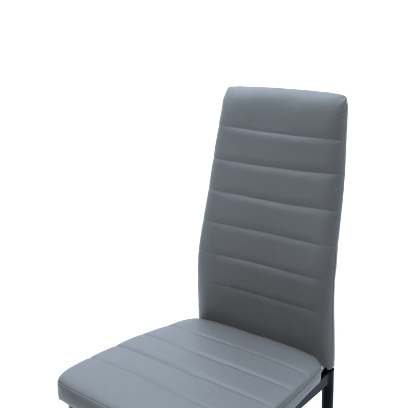 Καρέκλα Parker  ανθρακί PU με μεταλλικό μαύρο πόδι 41x48x96εκ - Pakobazaar