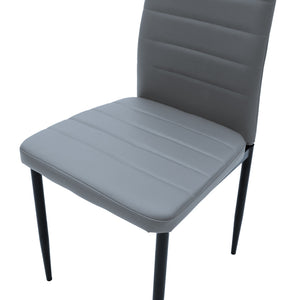 Καρέκλα Parker  ανθρακί PU με μεταλλικό μαύρο πόδι 41x48x96εκ - Pakobazaar