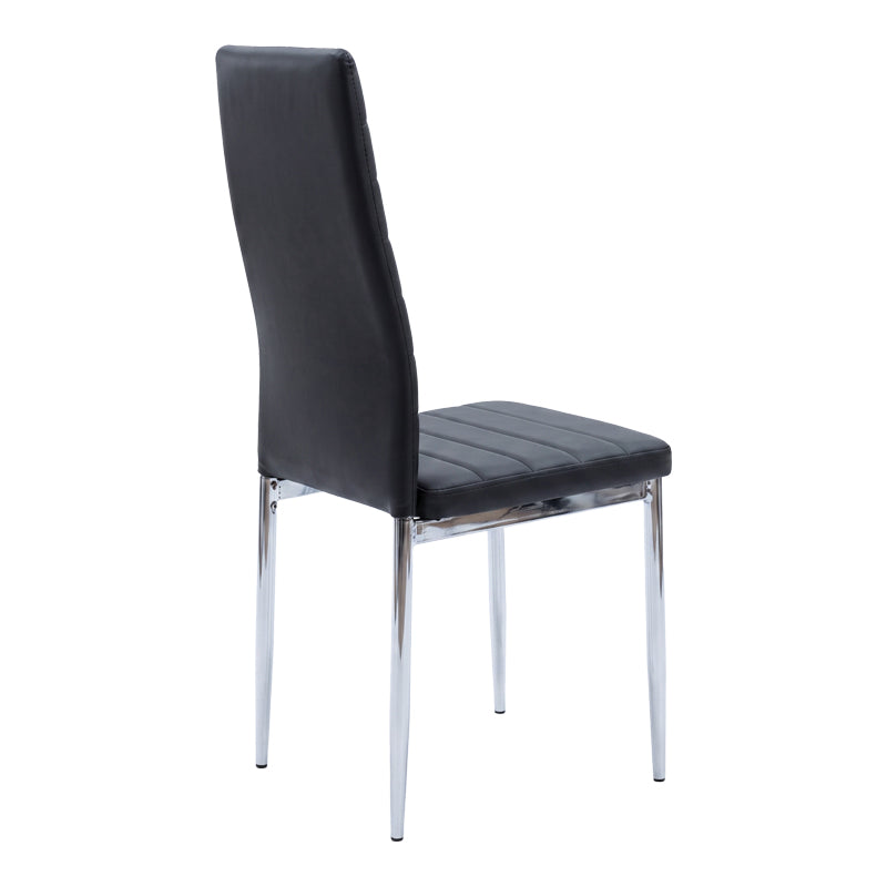 Καρέκλα Parker  μαύρο PU με πόδι χρωμίου 41x48x96εκ - Pakobazaar