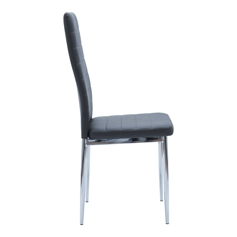 Καρέκλα Parker  μαύρο PU με πόδι χρωμίου 41x48x96εκ - Pakobazaar